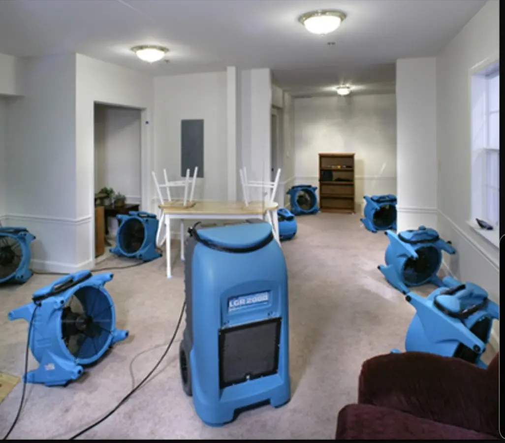 Air movers and dehumidifier setup for Water Extraction & Removal in Arden-Arcade